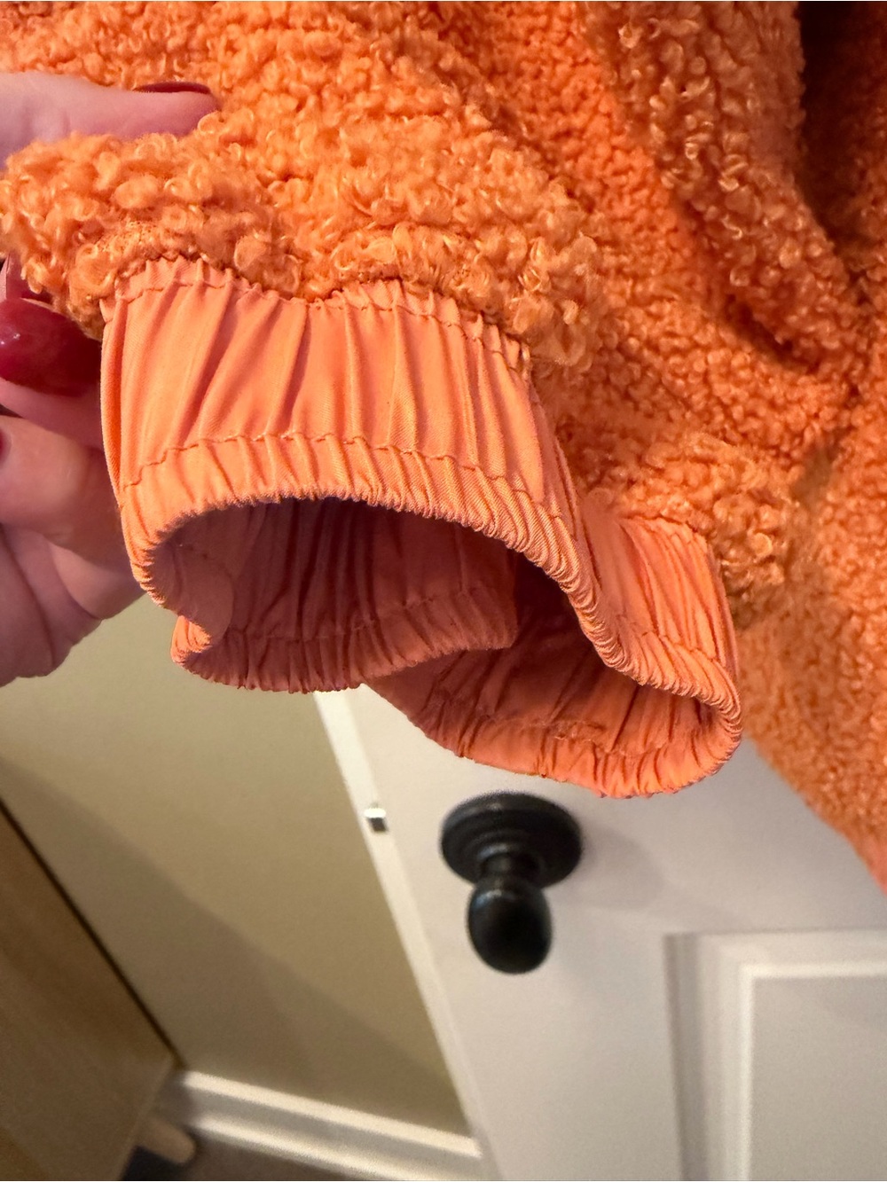 FP Movement by Free People Fuzzy Was She Fleece Pullover Jacket in Orange - Picture 6 of 9